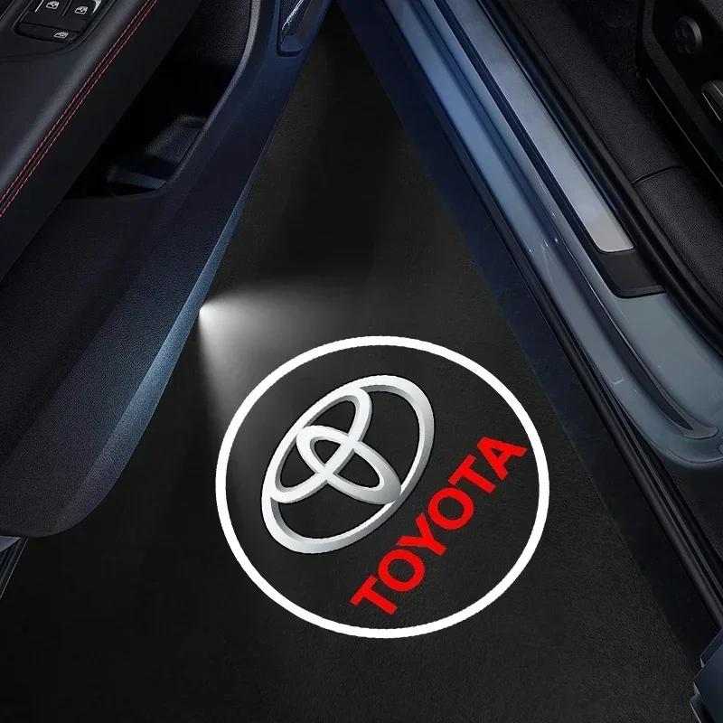 1/2 шт. Светодиодный проектор логотипа на дверь автомобиля, приветственный лазерный светильник, беспроводной, для Toyota Camry Hilux Prius Auris, Автоаксессуары
