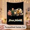 Custom Personalized Tapestry,Shaun the Sheep Print Custom Name Text Wall Art Hanging for Bedroom