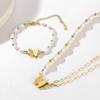 New Popular Fashion Does Not Fade Jewelry Stainless Steel 18K Gold Plated Butterfly Pearl Pendant Necklace for Women