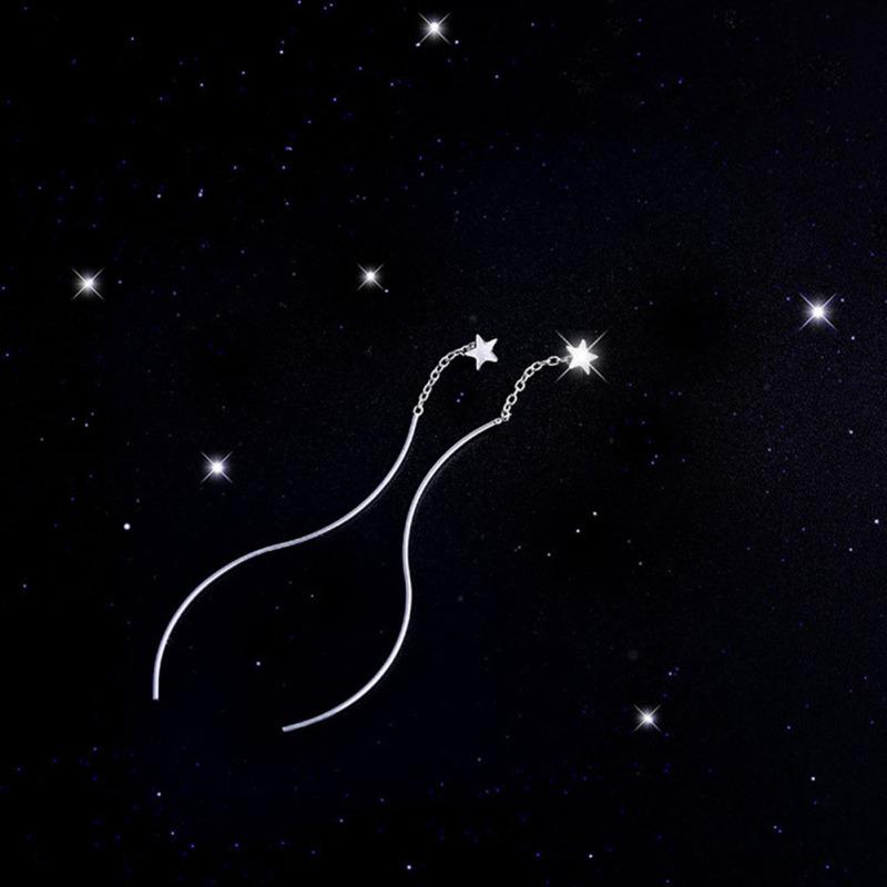 Новый! Женские длинные серебряные серьги с кисточками в корейском стиле, простые универсальные стильные серьги, ювелирные аксессуары