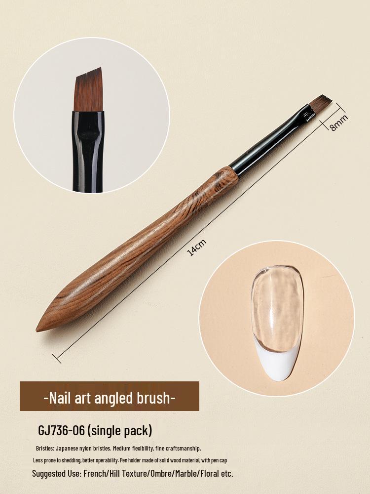 Набор кистей для нейл-арта из японского сандала с градиентным омбре и круглой головкой для гелевой росписи