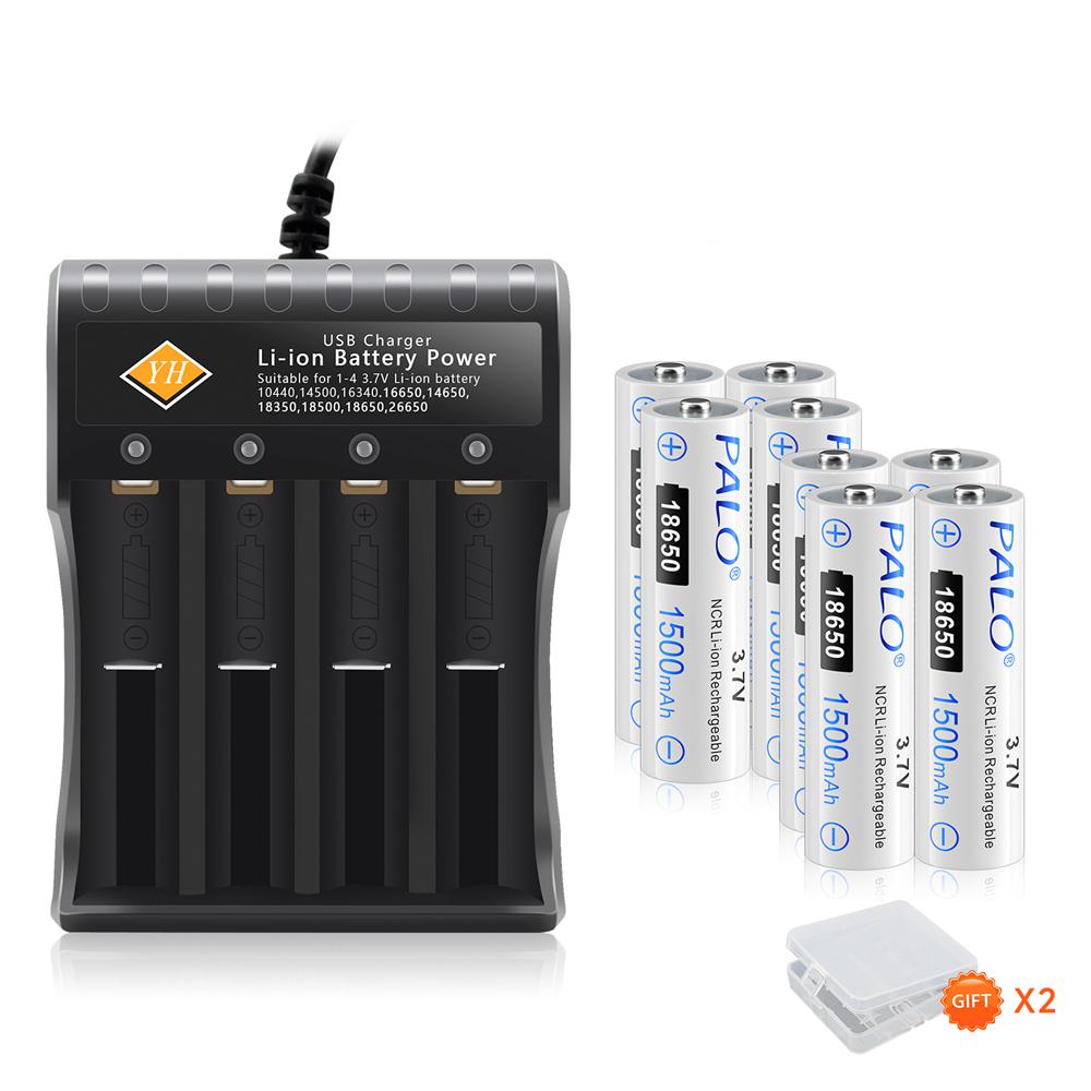 PALO 100% Original 18650 Battery 3.7V 18650 Lithium Ion Rechargeable Batteries 18650 Li-Ion Battery for Laser Pen Light Flashlig