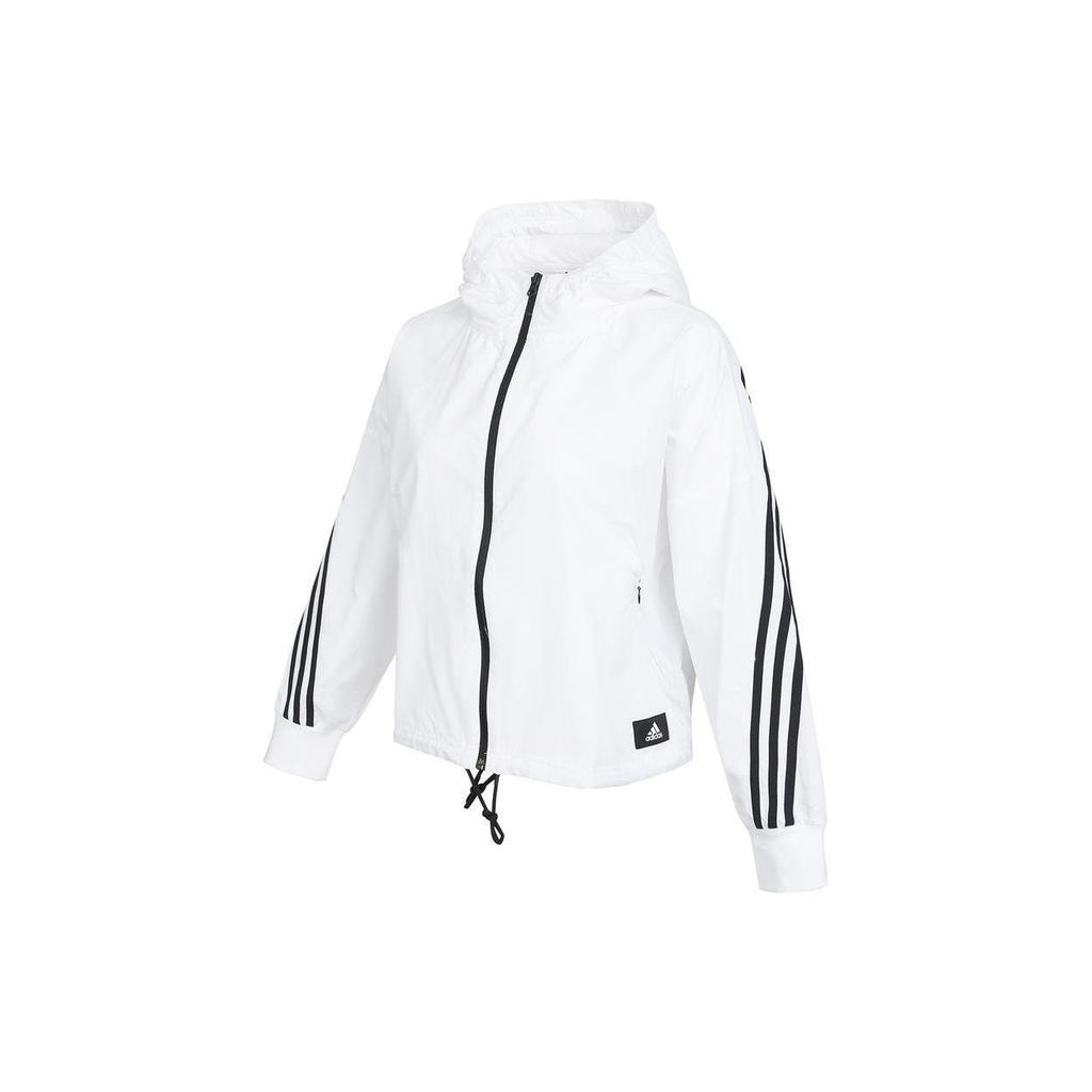 adidas Спортивная одежда Future Icons Женская тканая ветровка Белый Черный HE4177