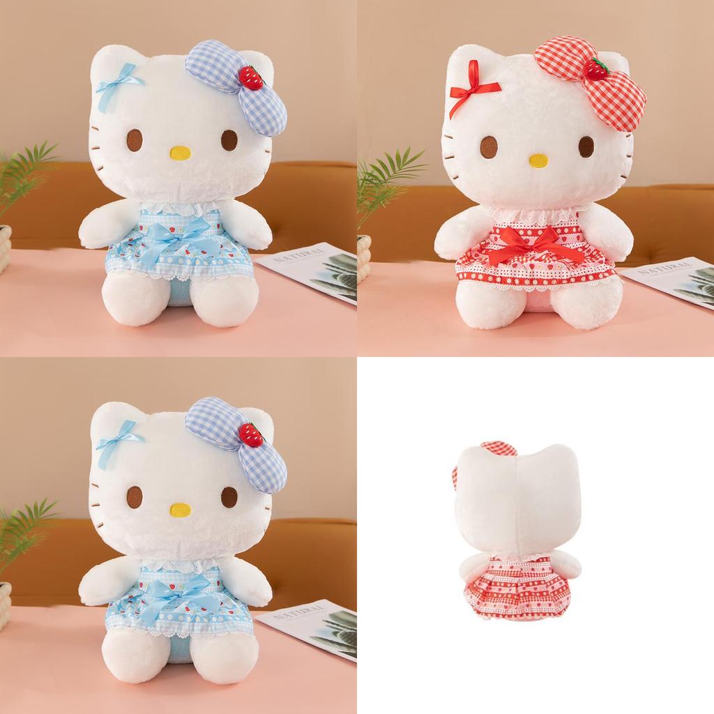 Adorable Strawberry Kt Cat Plush Toy In Multiple Colors Soft Pp Cotton Filling