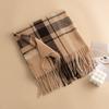 British Style Scarf Women's Winter High  End New Autumn and Winter Thickening Versatile Atmosphere Warm Scarf