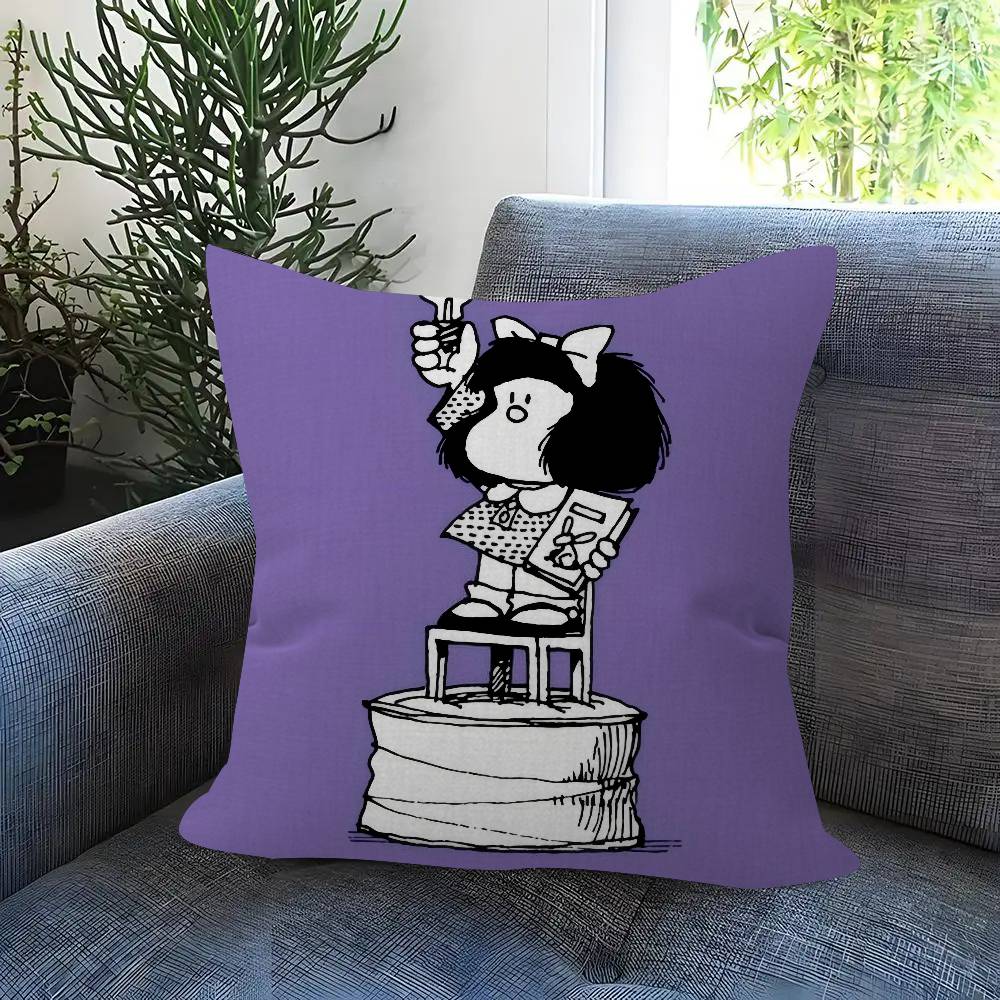 Pillow Cushion Cover Pillowcase Living Room Sofa Home Decor Customized Cartoon Cute Mafalda