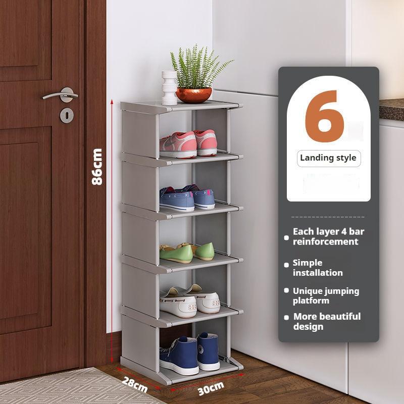 Metal Shoe Organizer Multiple Layers Dormitory Storage Rack Stackable Shelf Adjustable Storage Cabinet Save Space For Bedroom