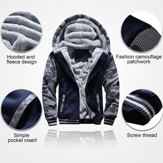 2 шт./компл., мужское зимнее пальто, брюки, костюм с капюшоном, толстые мягкие плюшевые карманы, длинные рукава, камуфляжный принт, ветрозащитный, теплый, эластичный пояс, шнурок для мужчин