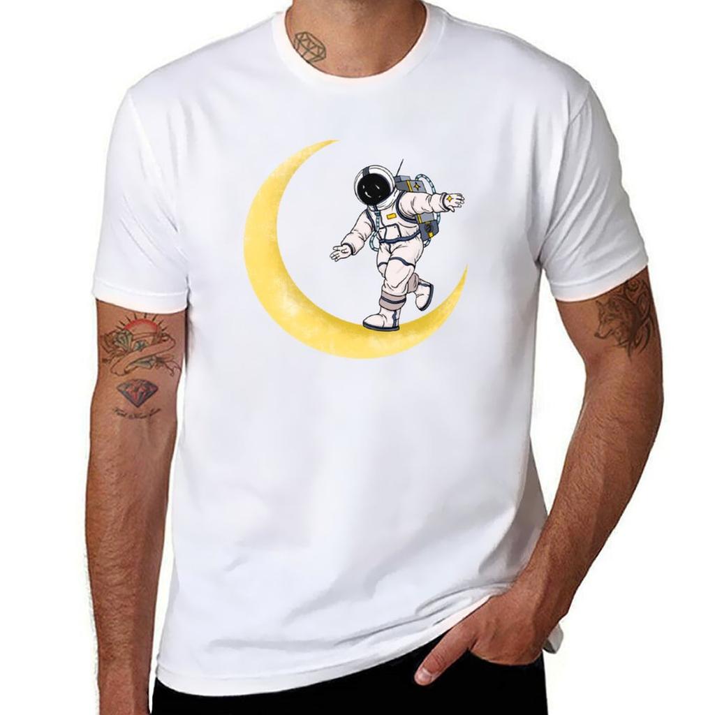 Spaceface, Astronauts In Space With Moon Star, Zero Gee T-Shirt man t shirt summer man t shirts cotton T-Shirt
