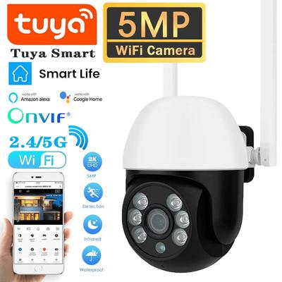 5G Wifi IP Tuya Smart 5MP наружная домашняя камера безопасности PTZ CCTV видеонаблюдение полноцветная беспроводная камера ночного видения