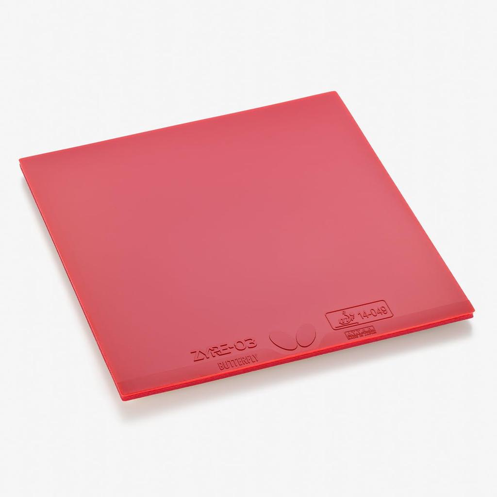 Butterfly Table Tennis Zaia Inverted Ball 06140 Rubber, 03, High-Tension Rubber, Spin, Control, Red, 2.5mm,