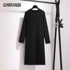 Women's Plus Size Loose Thin Knit Medium Long After The Split Bottom of The New Autumn Dress