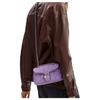 Coach Полосатая 20 Лого Классическая Стеганая Джинсовая Сумка Через Плечо Маленькая Женские сумки Фиолетовая CBG33-LHIRI