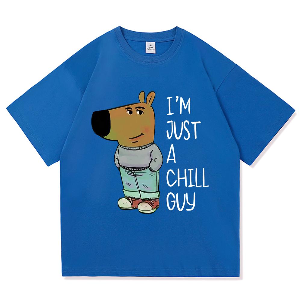 Я просто расслабленный парень Футболки Летняя мода Мужская/Женская Эстетичная Смешная Милая Футболка Высокое качество Мультяшная Винтажная Хлопковая Футболка