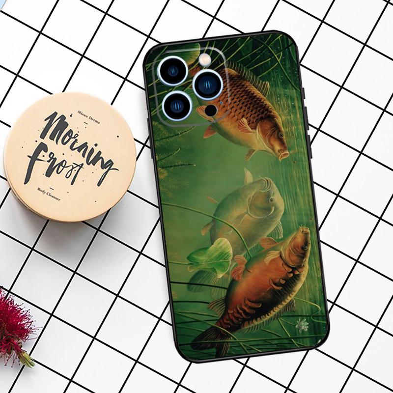 Рыбалка на карпа Чехол Для iPhone 16 15 14 11 12 13 Pro Max Mini X XR XS Max 7 8 16 15 Plus Чехол Funda