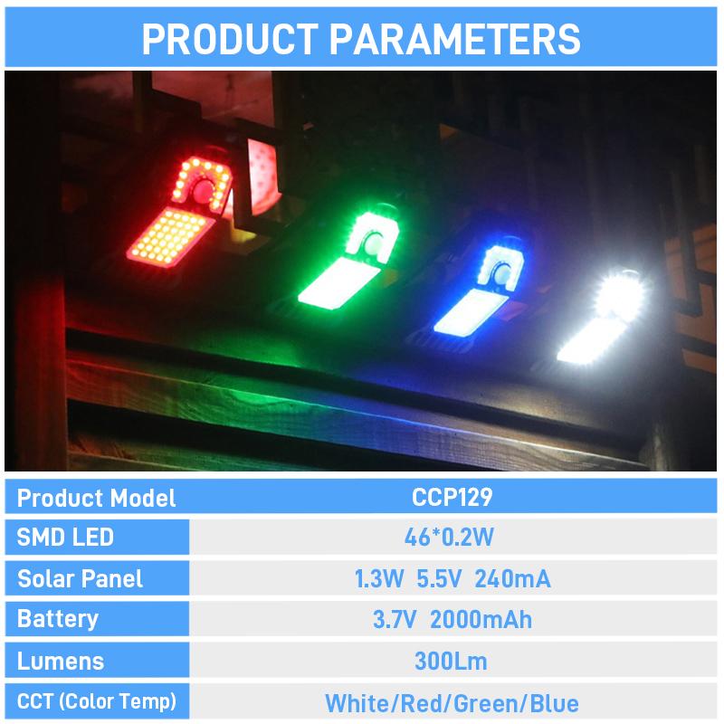 Solarup One-Piece Clip Solar LED Camping Light IP65 Waterproof Garden Light Fence Portable Tool-free High Brightness