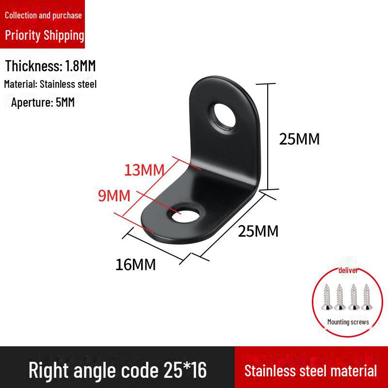 Кронштейн для полок L-образной формы из нержавеющей стали, соединитель под прямым углом 90 градусов