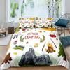 Happy Camping Duvet Cover Queen Cartoon Caravan Camping Bedding Set Farmhouse Style 3D Camper Comforter Cover With Pillowcases