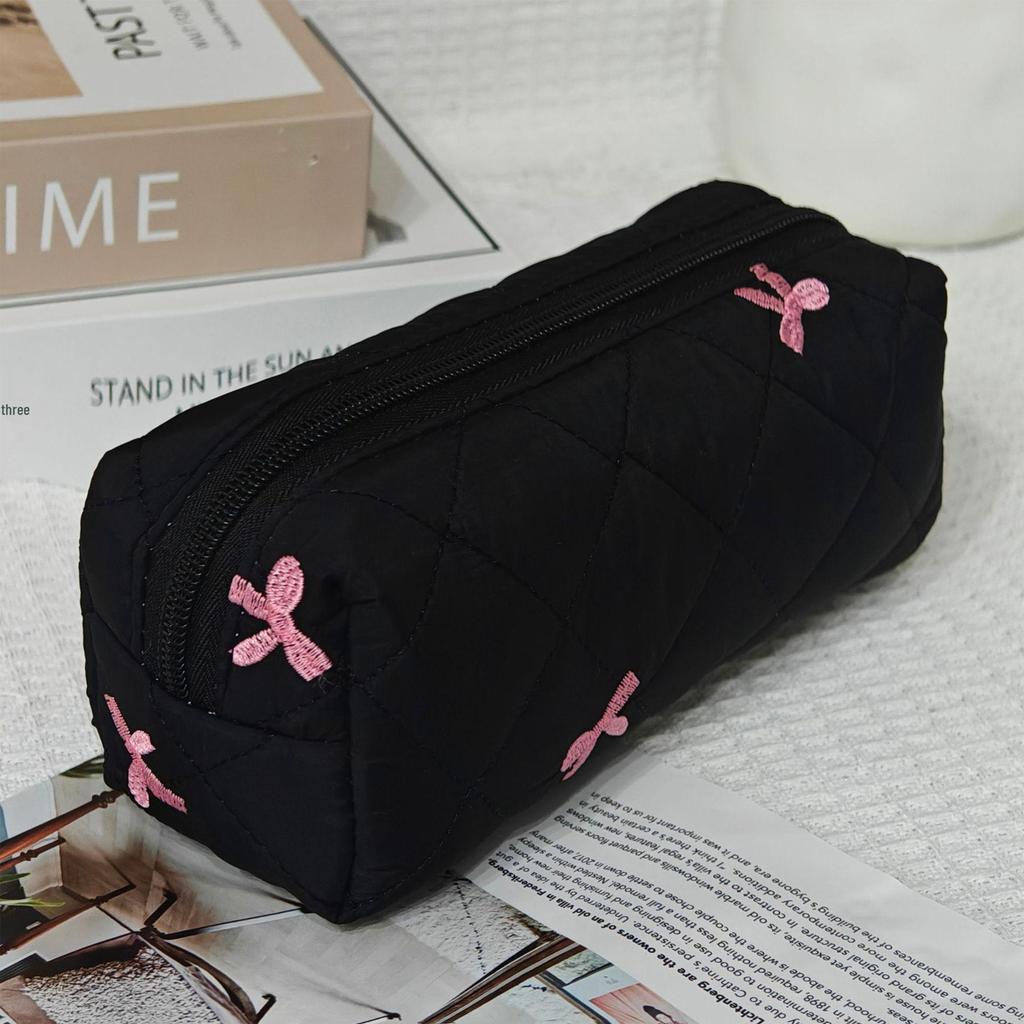 Large Quilted Cotton Handbag: Multipurpose Makeup, Toiletry & Electronics Organizer