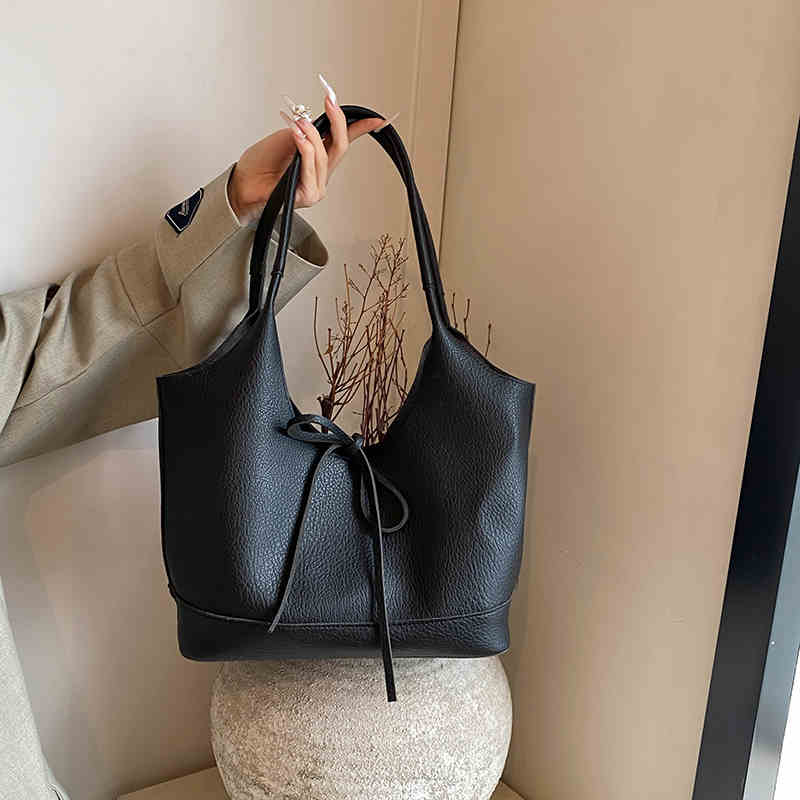 Простые однотонные большие сумки через плечо женские модные мягкие кожаные сумки для поездок на работу текстурированная женская сумка-тоут