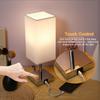 2 Packs Fabric Bedside Table Lamp Nightstand Lamp with Warm White LED Bulb Desk Light