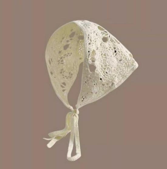 Весенне-осенний корейский треугольный шарф и повязка для волос крючком - милый цветочный стиль для женщин и девочек