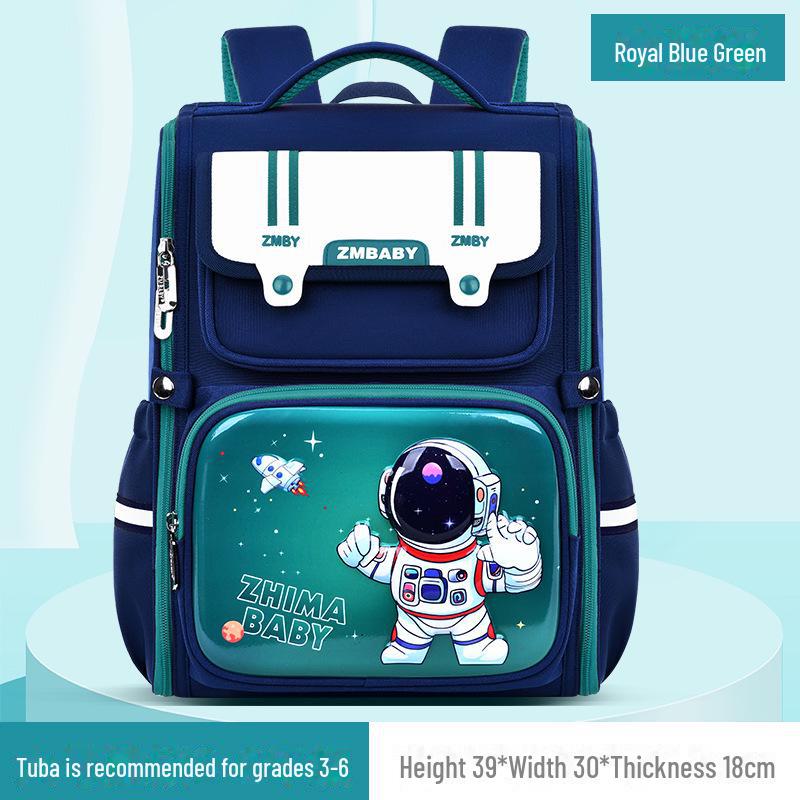 Durable Cartoon School Backpack for Boys, Grades 1-6: Large Capacity