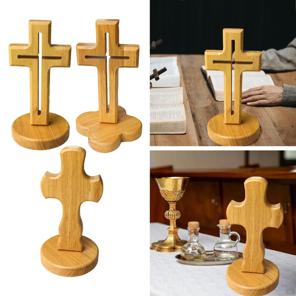 Decorative Wood with Base, Wooden Crucifix of Saint Jesus for Weddings
