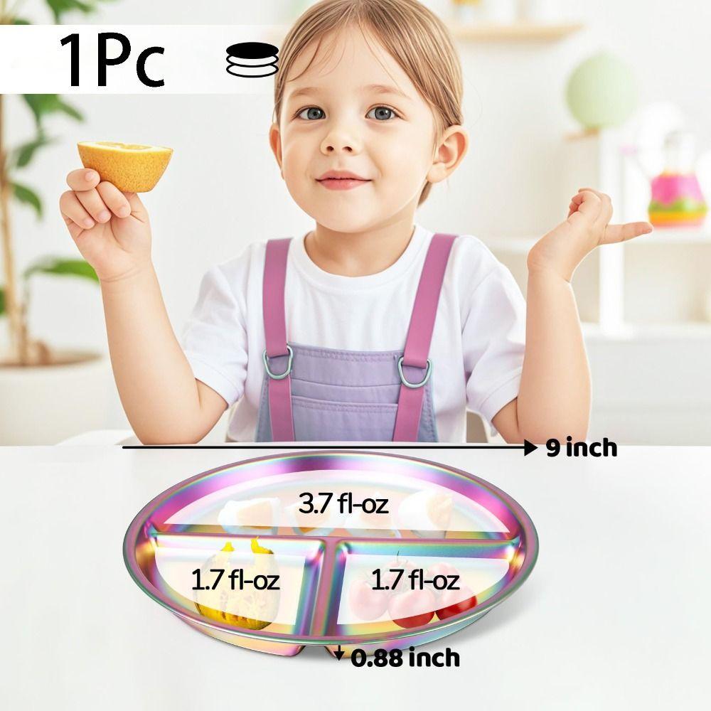 Ослепительная тарелка для контроля порций Многоразовый 3-секционный поднос для еды 3 отделения Посуда Ланч