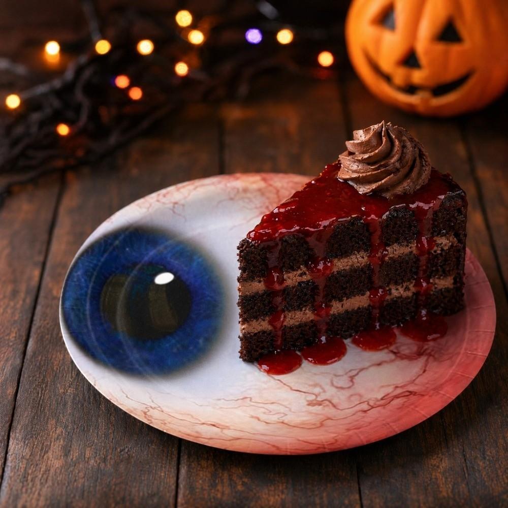 Plates Eyeballs Disposable Tableware Napkin Halloween Party Dinnerware Party Accessories