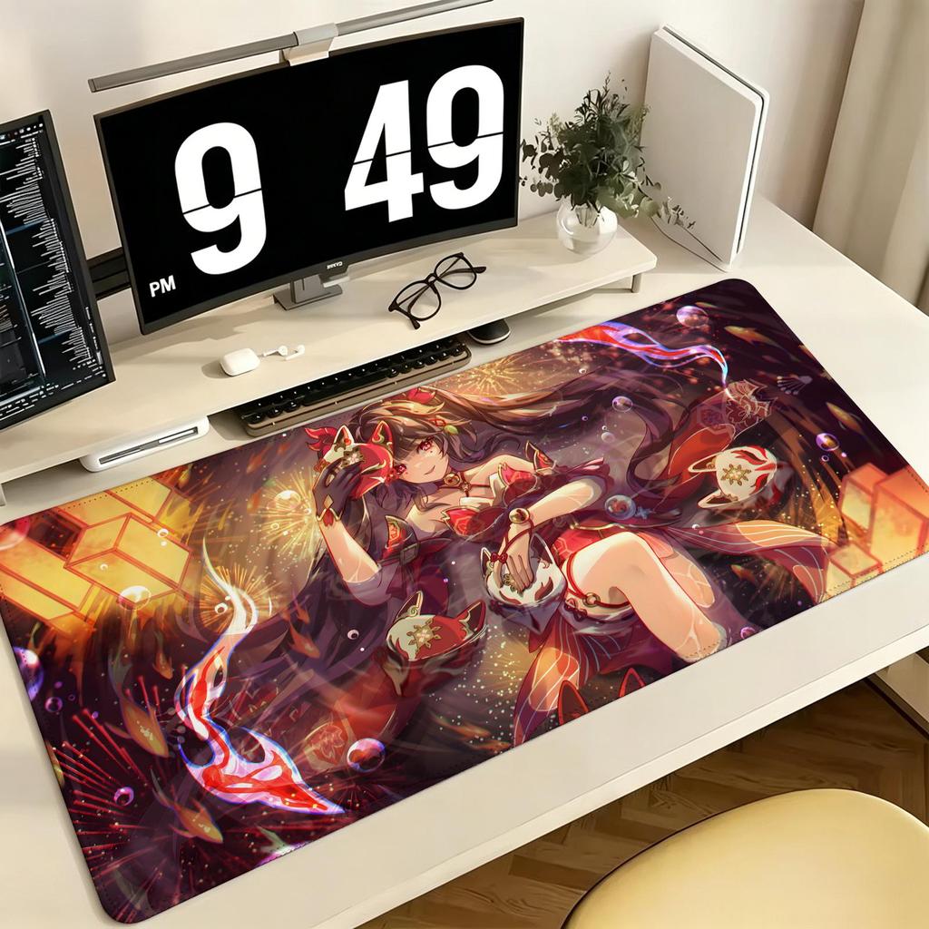 Игровой коврик для мыши Honkai Star Rail Sparkle Pro ESports, Экстра большой, Нескользящий, С прошитым краем, Коврик для клавиатуры, ноутбука, стола, Для ПК-геймера