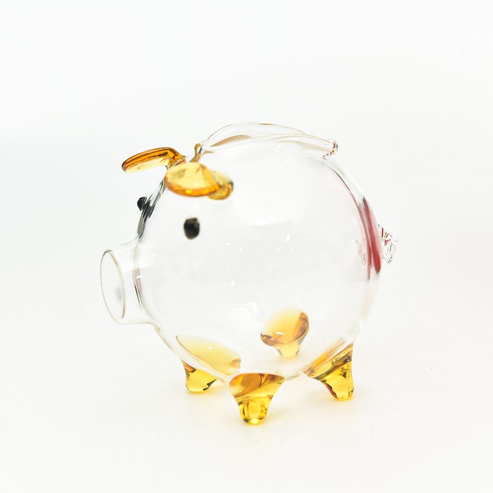 Transparent Piggy Bank Pig Shape Glass Jar Fashion Storage Bottl
