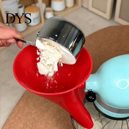 Удобная воронка для выпечки, для муки, кухонного комбайна Kitchen Aid, с углом 30 градусов, аксессуар для выпечки, подставка для стационарного миксера, прочный, можно мыть в посудомоечной машине, защита от брызг
