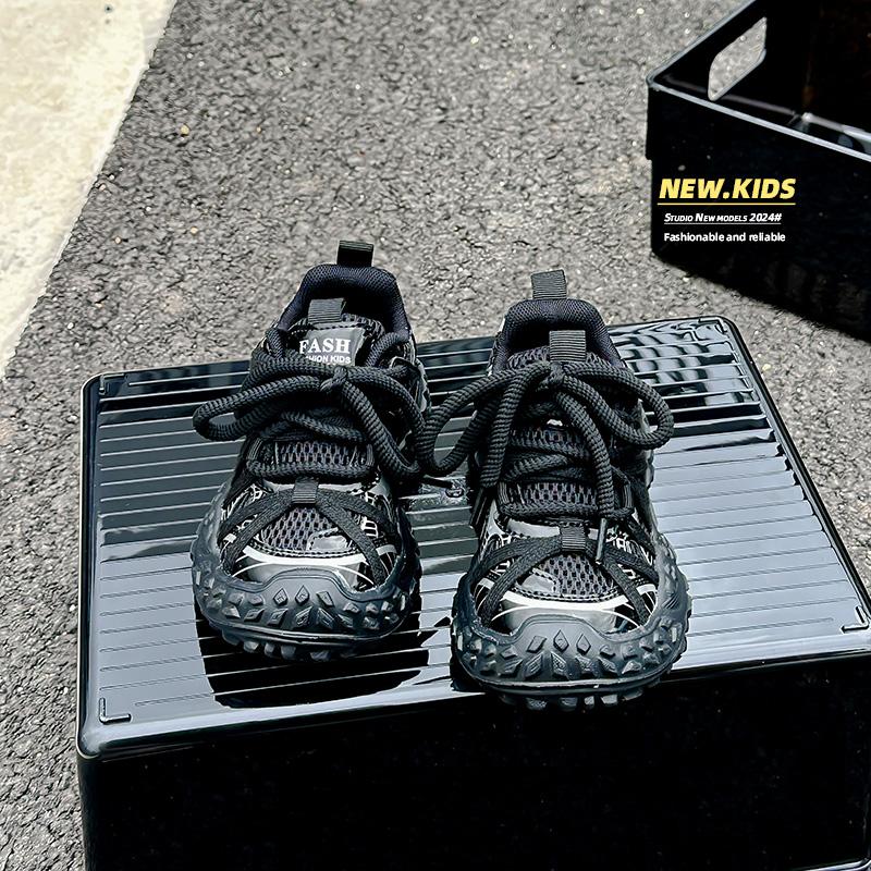 Детские кроссовки для мальчиков, массивные, нескользящие, кроссовки для девочек, модные, сетчатые, дышащие, детские, повседневные, школьные, баскетбольные, универсальные