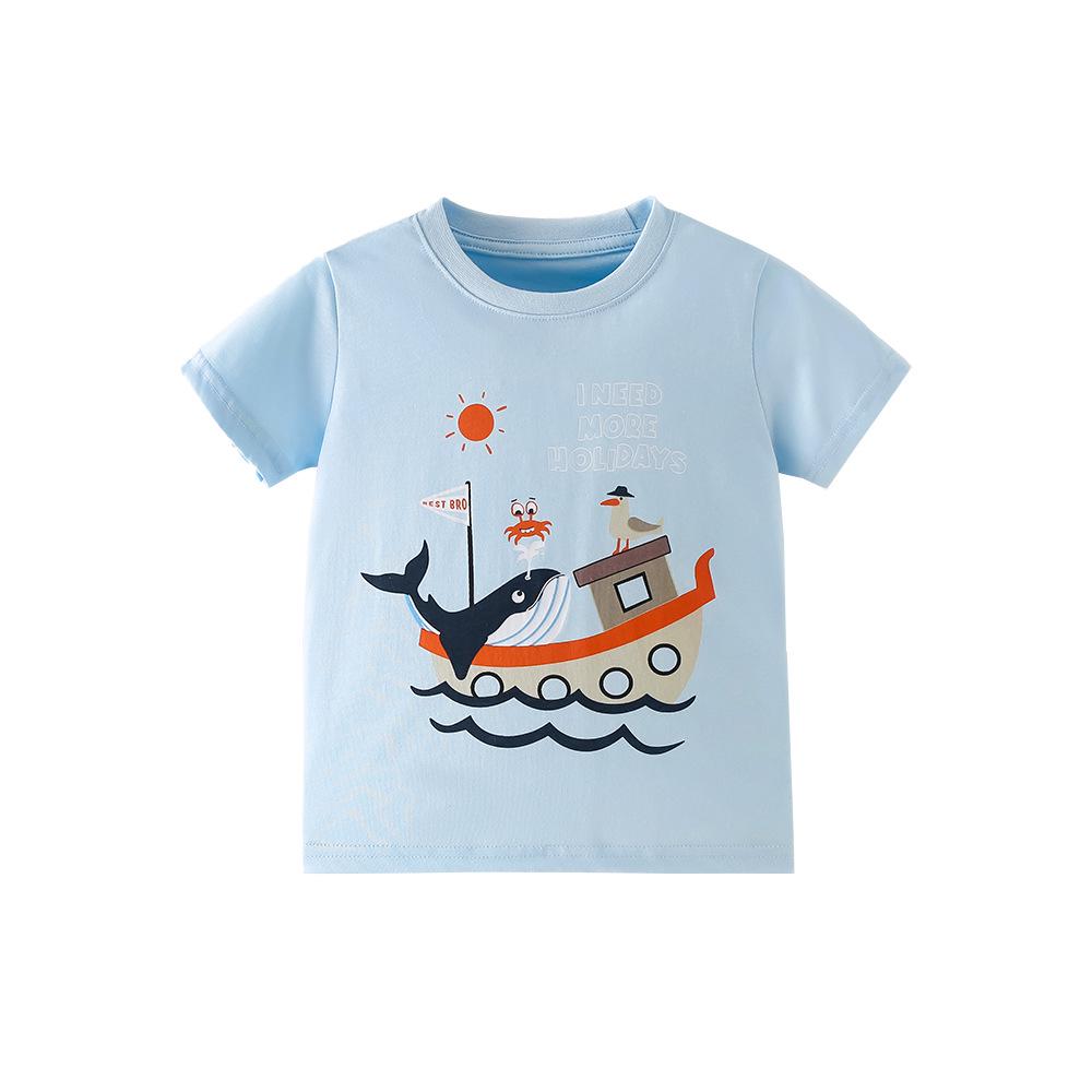 Cartoon Whale Ocean Round Neck Short-Sleeve Children's T-Shirt
