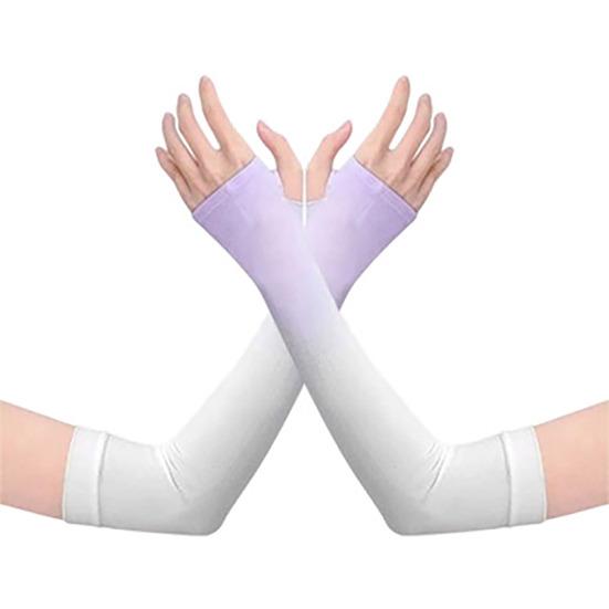 Sun Protection Arm Sleeves, Cooling UV Protection Sleeves, Mosquito Repellent Sleeves, with Thumb Hole, Gradient Colors for Women Summer Cycling