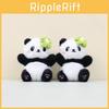 Chengdu Adorable Panda Plush Doll Keychain Flower Design Soft Cute Backpack Charm