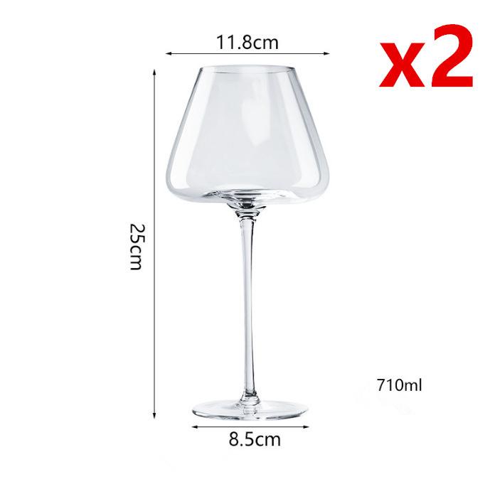 2 Pcs Clear Crystal Wine Goblet Wedding Party Stemware Drinking Glass Big Belly Small Mouth Burgundy Cup Sherry Champagne Flute