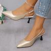 Women's Shoes 2024 Fashion Buckle Strap Women's High Heels New Slingbacks Office and Career Sexy Pointed Toe Heels Women Zapatos