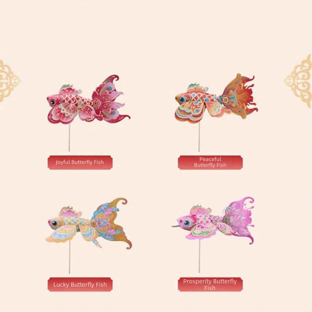 Handmade Handheld Fish Lantern Ancient Style DIY Lantern Material Kit Holiday Celebration
