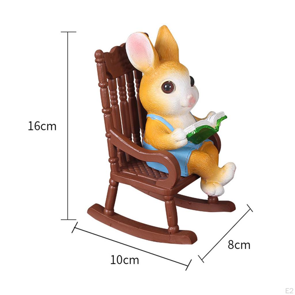 Садовая статуэтка, скульптура животного, фигурка кролика, настольное украшение для полки, садового стола, украшения дома