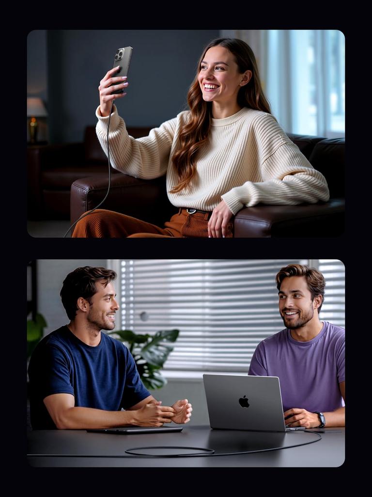 UGREEN Cable 60W Fast Charging Compatible 480Mbps Band Included High Quality Stainless Steel Housing Nickel Plated Nylon Braid Content Protection High