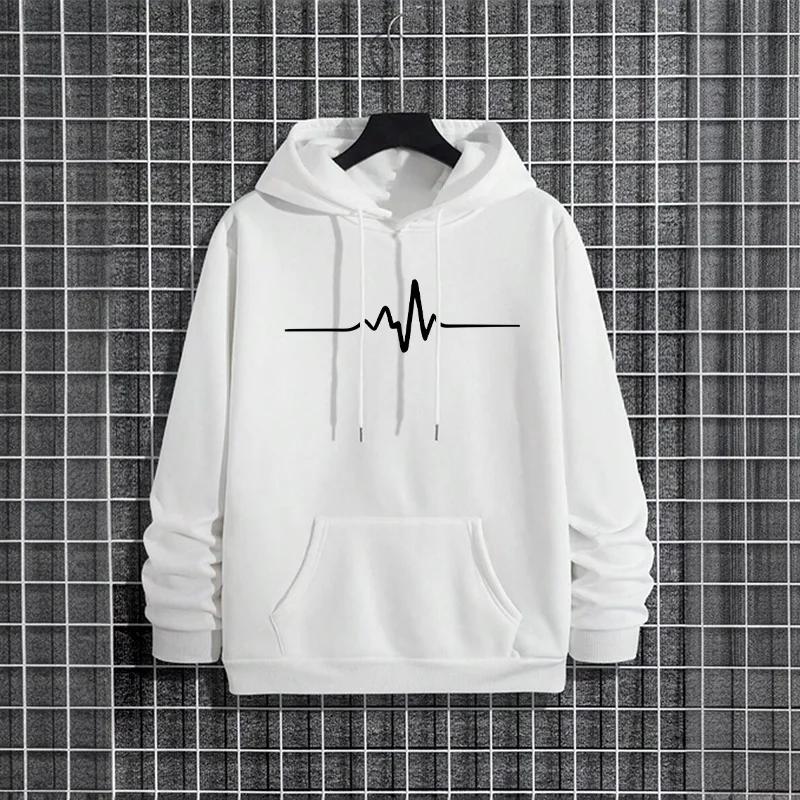 Fashion Mens Hoodies Print Casual Sweatshirts Outdoors Sports Jogging Men Clothing Street Versatile Pullover Long Sleeves Tops