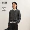 LESS Women's 2025 Winter Round Neck Wool Cashmere Cardigan