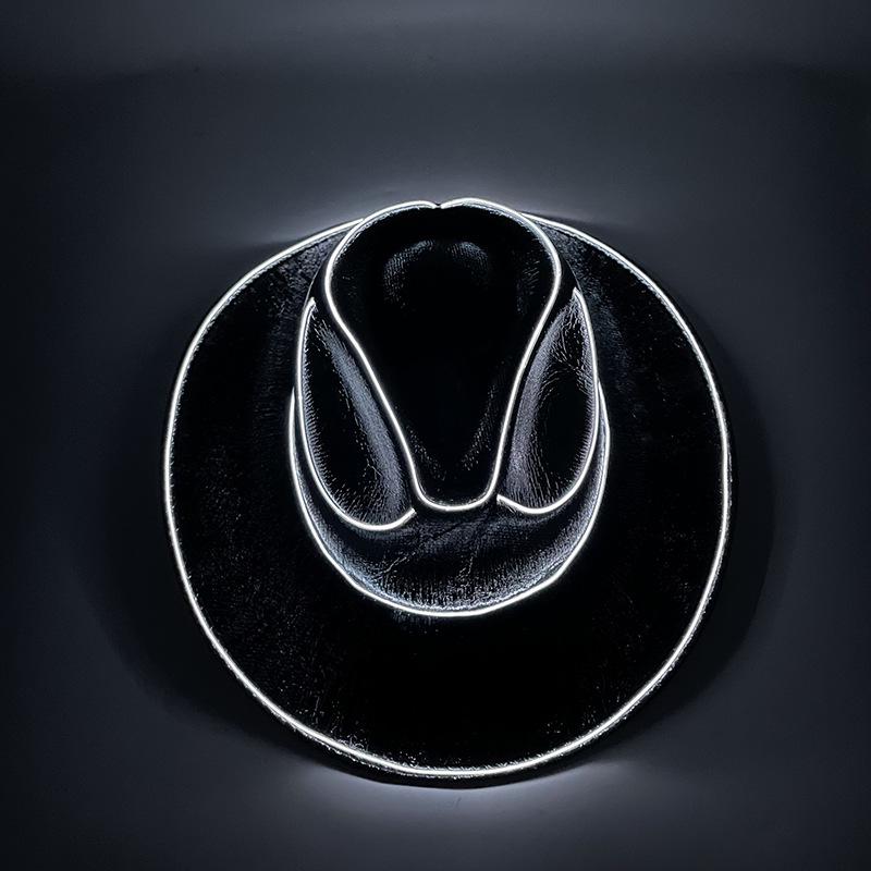 Темно-синяя матросская светодиодная светящаяся вышитая капитанская шляпа для фестивалей и выступлений