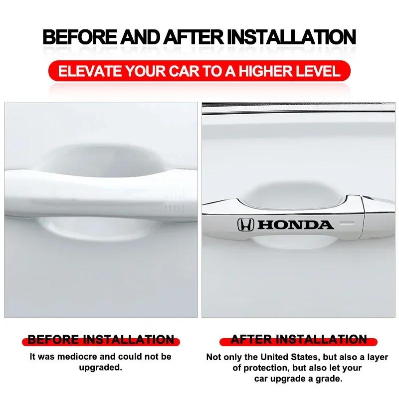 2025 Hot 4pc Car Styling Door Handle Stickers Tire Rear View Mirror Decals For Honda Civci CRV Accord Mugen Prelude FIT City CRZ