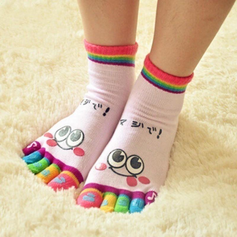 Five Finger Toe Socks New Cotton Women Sports Low Cut Socks EMA
