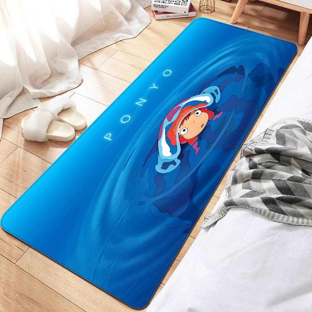 Cute P-Ponyo Movie On The Cliff Anime Floor Mat Rectangle Anti-slip Home Soft Badmat Front Door Indoor Outdoor Mat Welcome