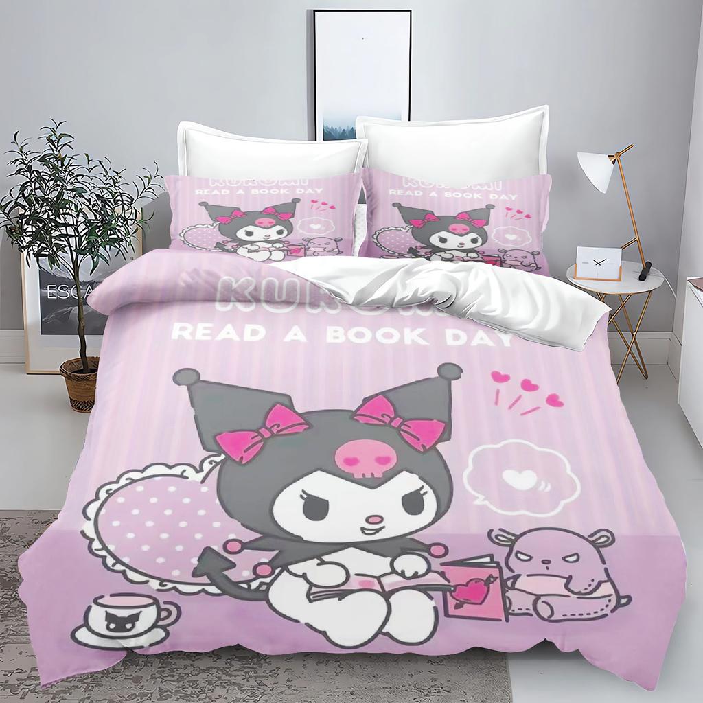 Куроми Моя Мелоди Серия Sanrio Печатный Комплект Постельного Белья для Спальни Пододеяльник Рождественские Подарки Комфорт Мультяшный С Наволочкой