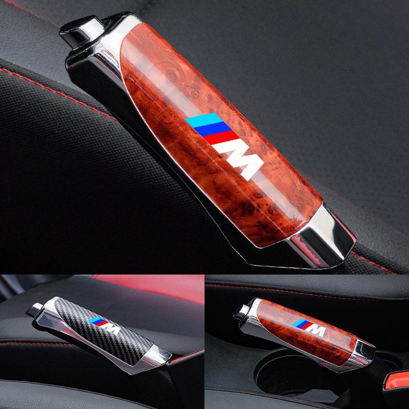 Carbon Fiber Car Leather Handbrake Cover Protective Sleeve Hand Brake Protection Car Interior For BMW M 1 3 5 Series X1 X3 F10 msbr98